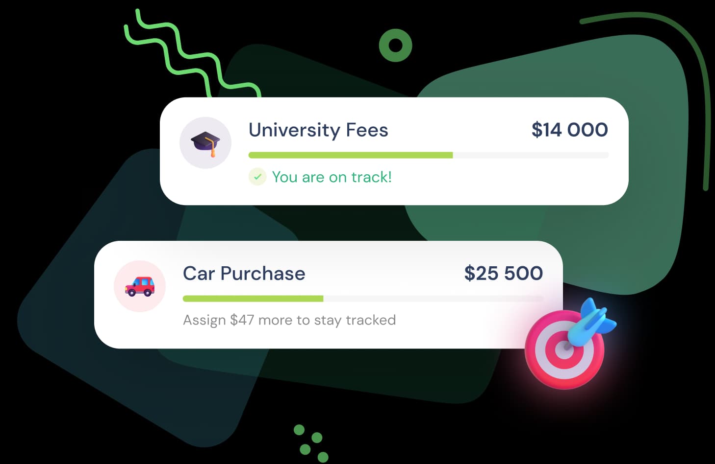 Financial goals tracked in Moneyscope